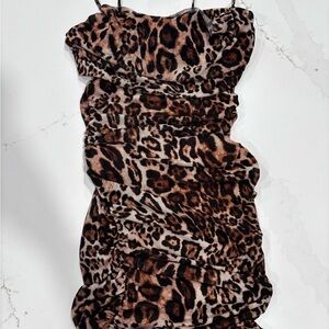 Leopard Print Midi Dress